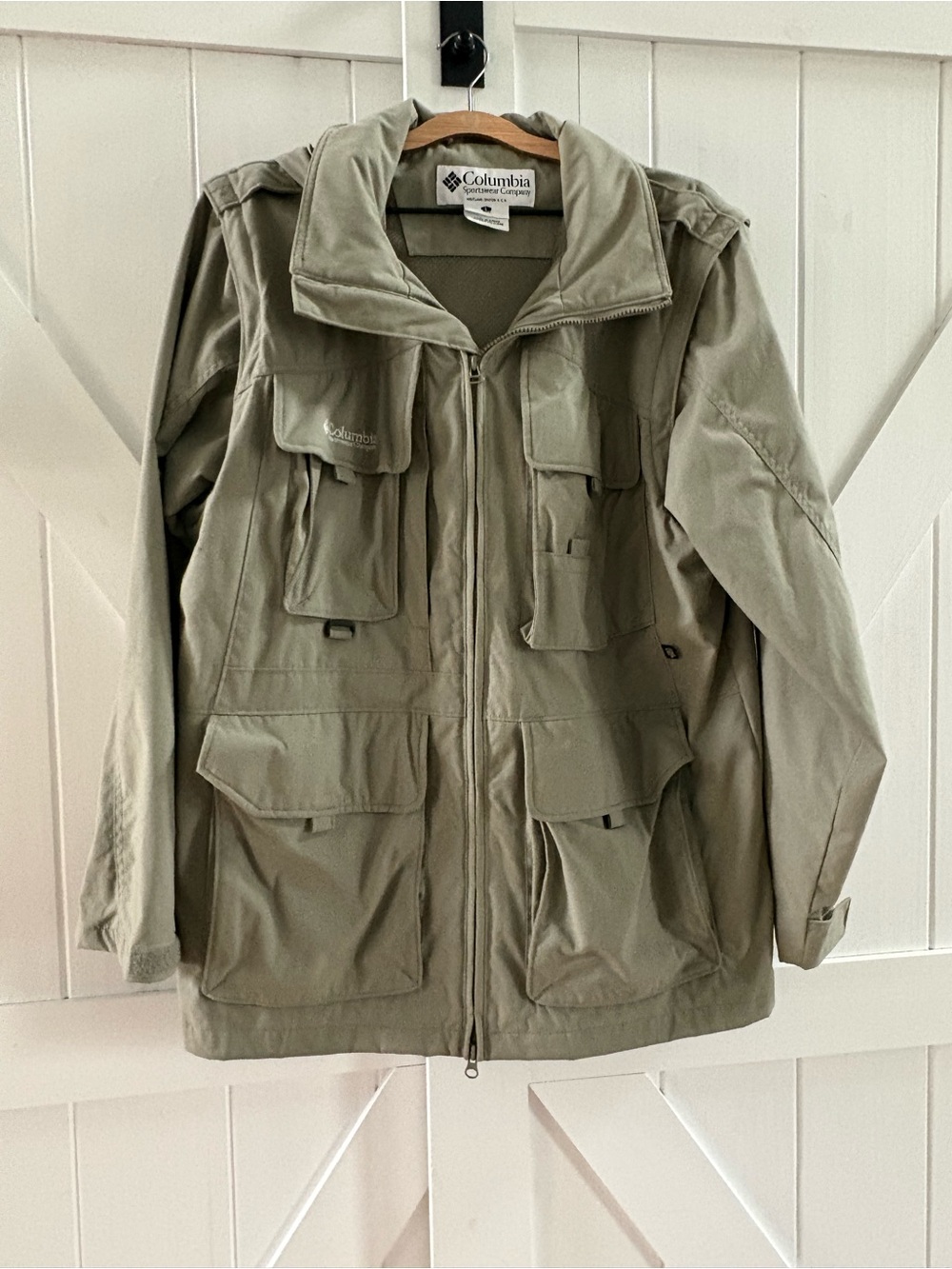 Vintage Columbia Packable Hooded Fishing Cargo 3 in 1 Vest /Jacket